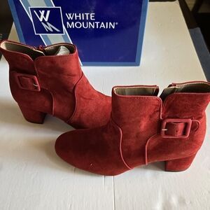 White Mountain Red Ankle Booties